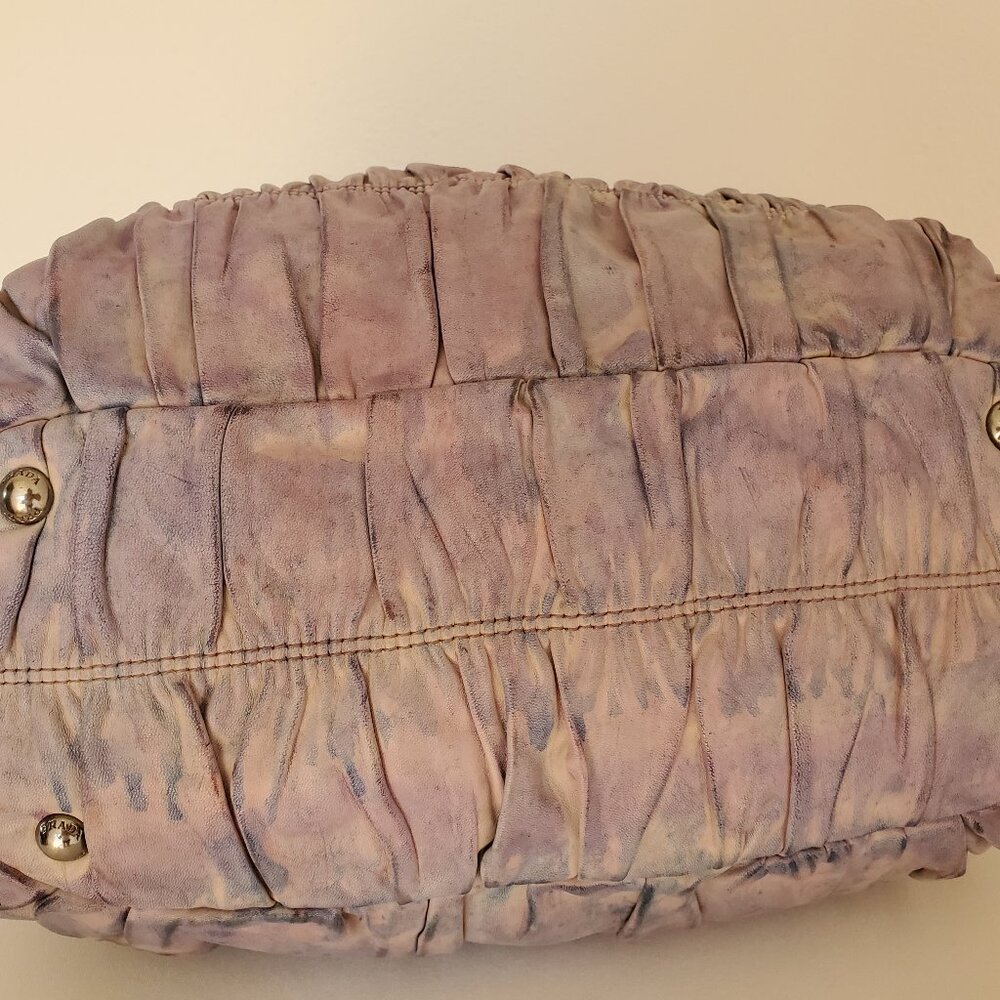 Prada purse Gaufre Leather pink gray purple ivory beige Blue crossbody hobo bag - Picture 7 of 12